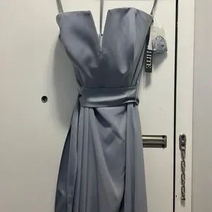 White by Vera Wang | Dresses | White By Vera Wang Davids Bridal Vwire Crepe  Mermaid Bridesmaid Formal Dress | Poshmark